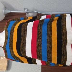 G-Star RAW Mike Stripe Knit Long Sleeve Sweater in dark gold and dark black. xxl